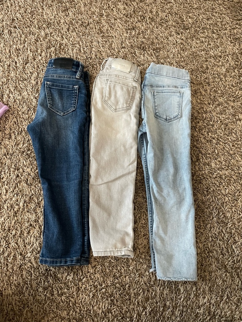 🎀Girls Slim Fit Jeans - Light Blue, Cream & Dark Blue